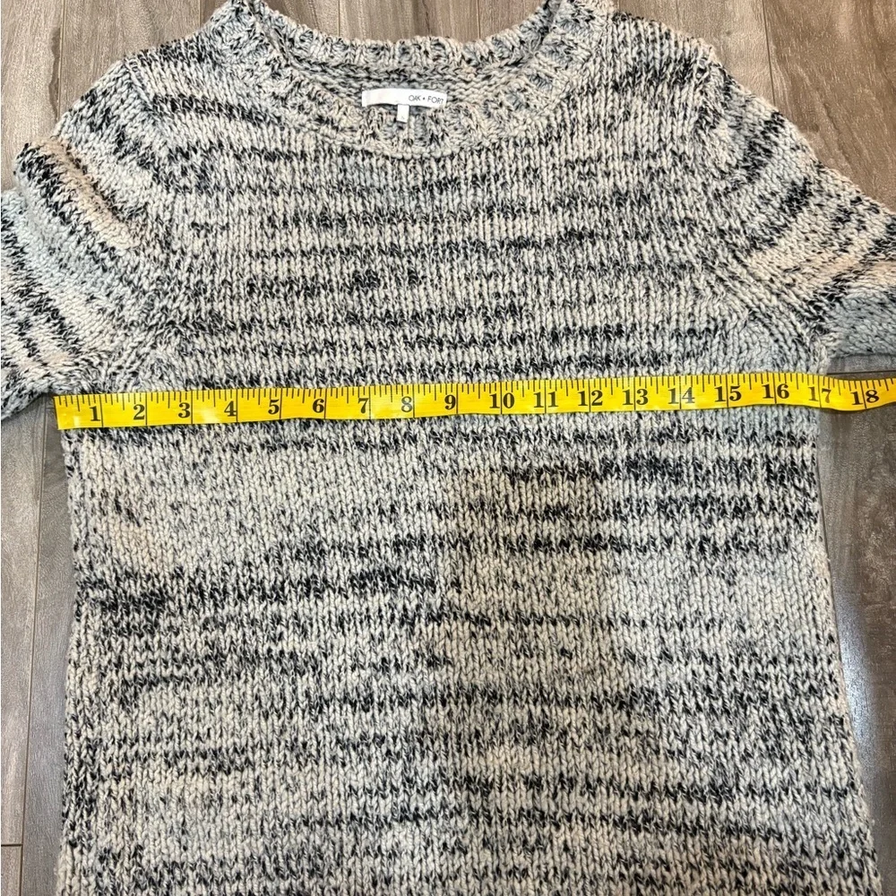 Oak + Fort Wool Blend Crew Neck Sweater Size Small Ribbed Hem - Picture 7 of 8